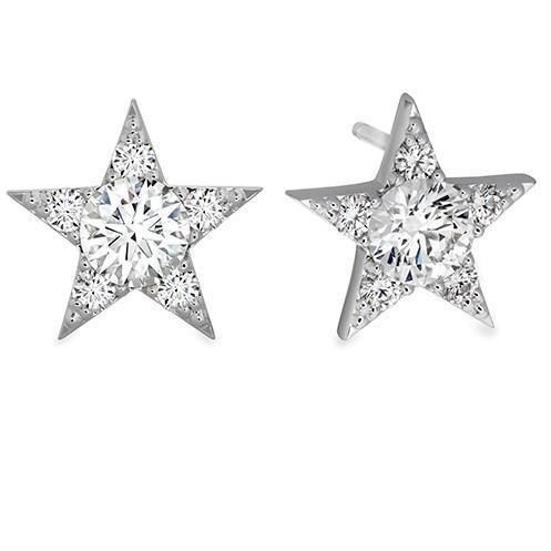 4 Ct Round Cut Diamonds Genuine Women Star Studs Earrings White Gold 14K