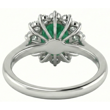 4 Ct. Solitaire With Accent Green Emerald And Natural Earth Mined Diamonds Ring White Gold 14K