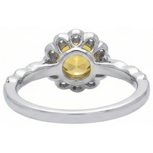 4 Ct Yellow Sapphire And Natural Earth Mined Diamonds Ring White Gold 14K