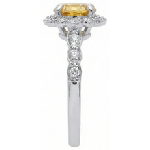 4 Ct Yellow Sapphire And Natural Earth Mined Diamonds Ring White Gold 14K