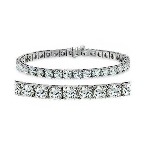 4 Prong Round Cut Real Diamond Tennis Bracelet Solid Gold Jewelry 8 Ct