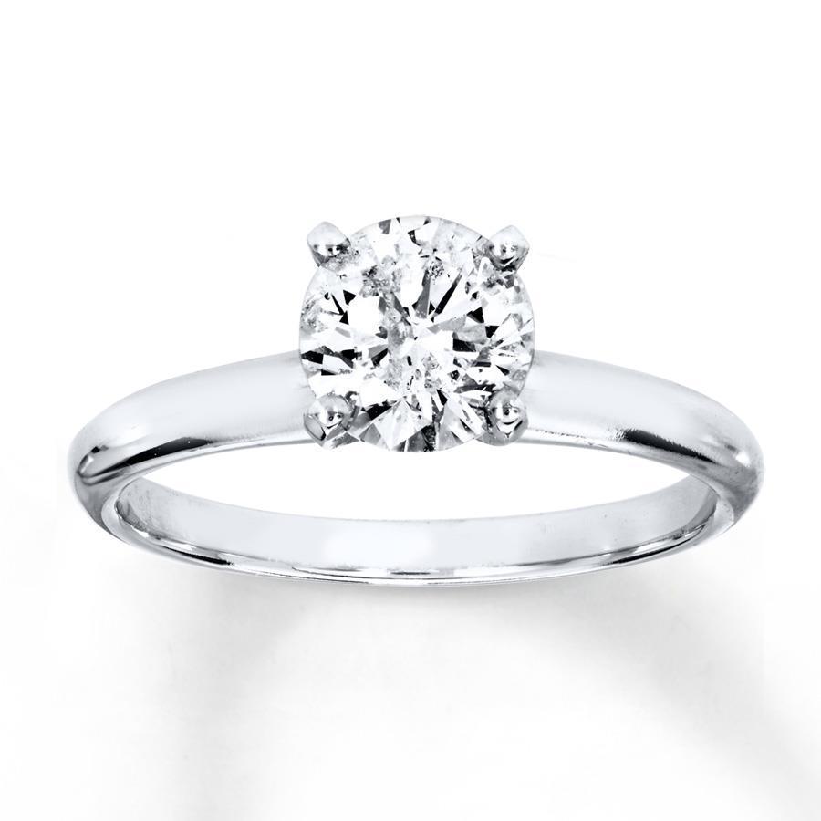 4 Prong Setting Solitaire Round Real Diamond Ring 1.50 Ct White Gold 14K