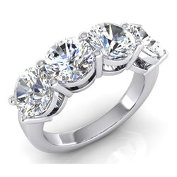 4 Stone Round Mined Diamond Ring