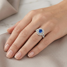 4.25 Carats Sri Lankan Sapphire And Natural Earth Mined DIAMOND ( NOT LAB GROWN ) Engagement Ring 14K Gold