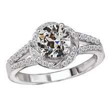 Real Brilliant Diamond Halo Setting Ring 2 ct 14K White Gold – main view