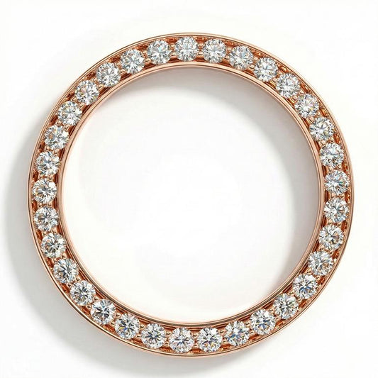 4.5 Carats F VVS1 Diamonds Rose Gold 18K  Bezel To Fit Rolex Datejust 40 mm Watch