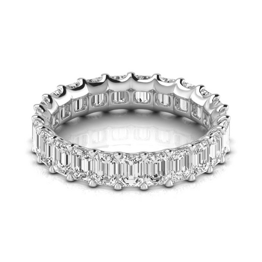 Fine Diamond Eternity Band 4.6 ct 14K White Gold – front view