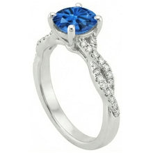 natural round sapphire 4.90ct ring top view