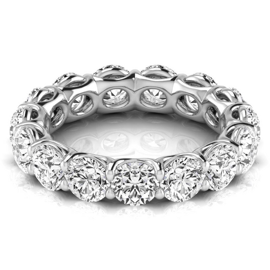 Brilliant Diamond Round Cut Eternity Band in 14 Karat White Gold – front view