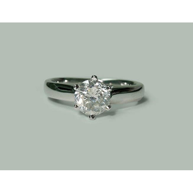 1.30 Carat Natural Earth Mined Diamond Solitaire Ring White Gold 14K