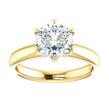 1.50 Ct. Round Brilliant Yellow Gold Solitaire Ring Natural Earth Mined Diamond