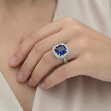 4 Carat Cushion Sapphire Engagement Ring
