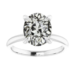 Earth-Mined Brilliant Diamond Solitaire Ring 4 ct – 14K White