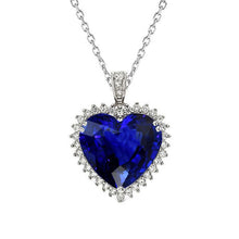 Genuine Royal Blue Sapphire Stone Pendant Necklace – main view