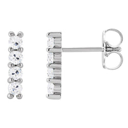 1 ct Fine Diamond Drop Earrings in 14K White Gold