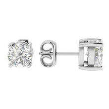 4.00 Carats Prong Set Genuine Diamonds Lady Stud Earrings White Gold 14K