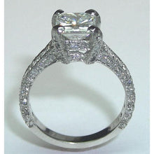 4.01 Carats Princess Cut Pave Genuine Diamond With Accents Ring Women Jewelry