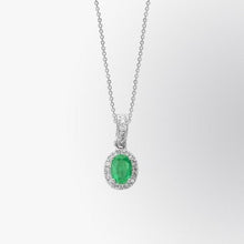 4.05 Carats Green Emerald And Diamond Gemstone Pendant 14K White Gold