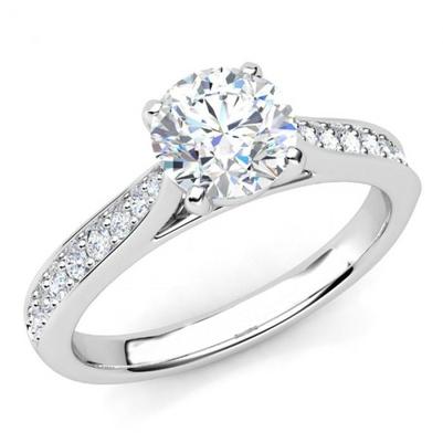 4.10 Ct Sparkling Round Cut Genuine Diamond Anniversary Ring White Gold