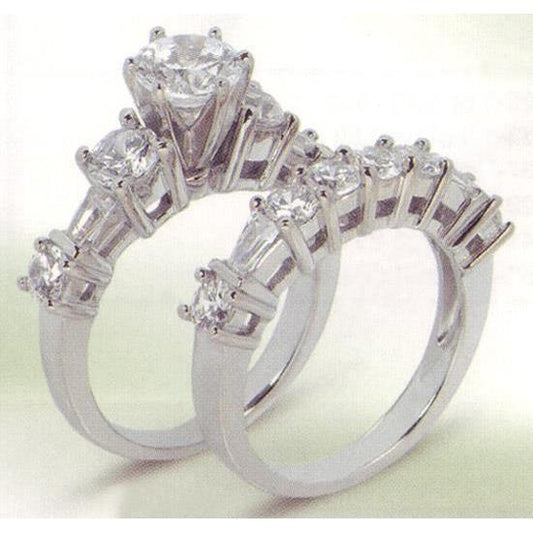 4.11 Carats Real Diamond Engagement Band Set Engagement Ring