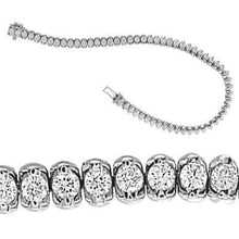 4.2 Carats Round Bar Set Real Diamond Tennis Lady Bracelet Gold 14K White
