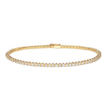 4.20 Carats Brilliant Cut Real Diamonds Tennis Bracelet Yellow Gold 14K