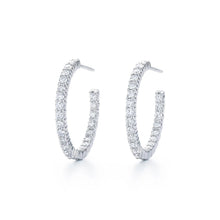 4.20 Carats F Vvs1 Round Cut Real Diamonds Hoop Earrings White Gold 14K