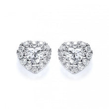 4.20 Carats Heart And Round Natural Diamond Lady Stud Earrings White Gold 14K