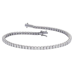 4.20 Carats Prong Set Natural Earth Mined Diamonds Ladies Tennis Bracelet White Gold
