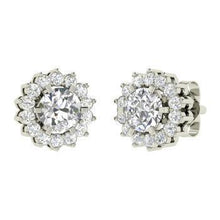 4.20 Carats Prong Set Round Cut Natural Earth Mined Diamond Stud Halo Earrings