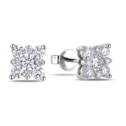 4.20 Carats Round Cut Gorgeous Real Diamonds Lady Studs Earring White Gold