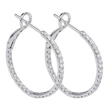 4.20 Carats Round Cut Sparkling Real Diamonds Women Hoop Earrings Gold 14K