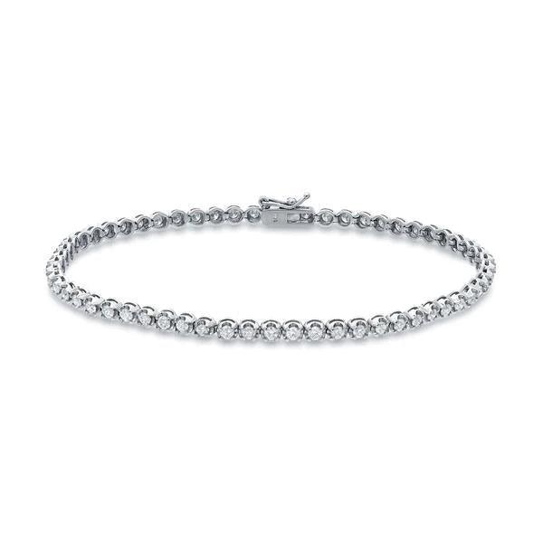 4.20 Carats Round Real Diamond Bracelet White Gold Jewelry 14K