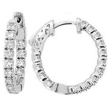 4.20 Ct Brilliant Cut Sparkling Real Diamonds Hoop Earrings White Gold