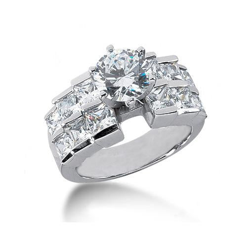 4.25 Carat Real Diamond Engagement Fancy Ring Real Big Diamonds