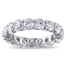 4.25 Carats Sparkling Real Diamonds Eternity Wedding Band 14K White Gold