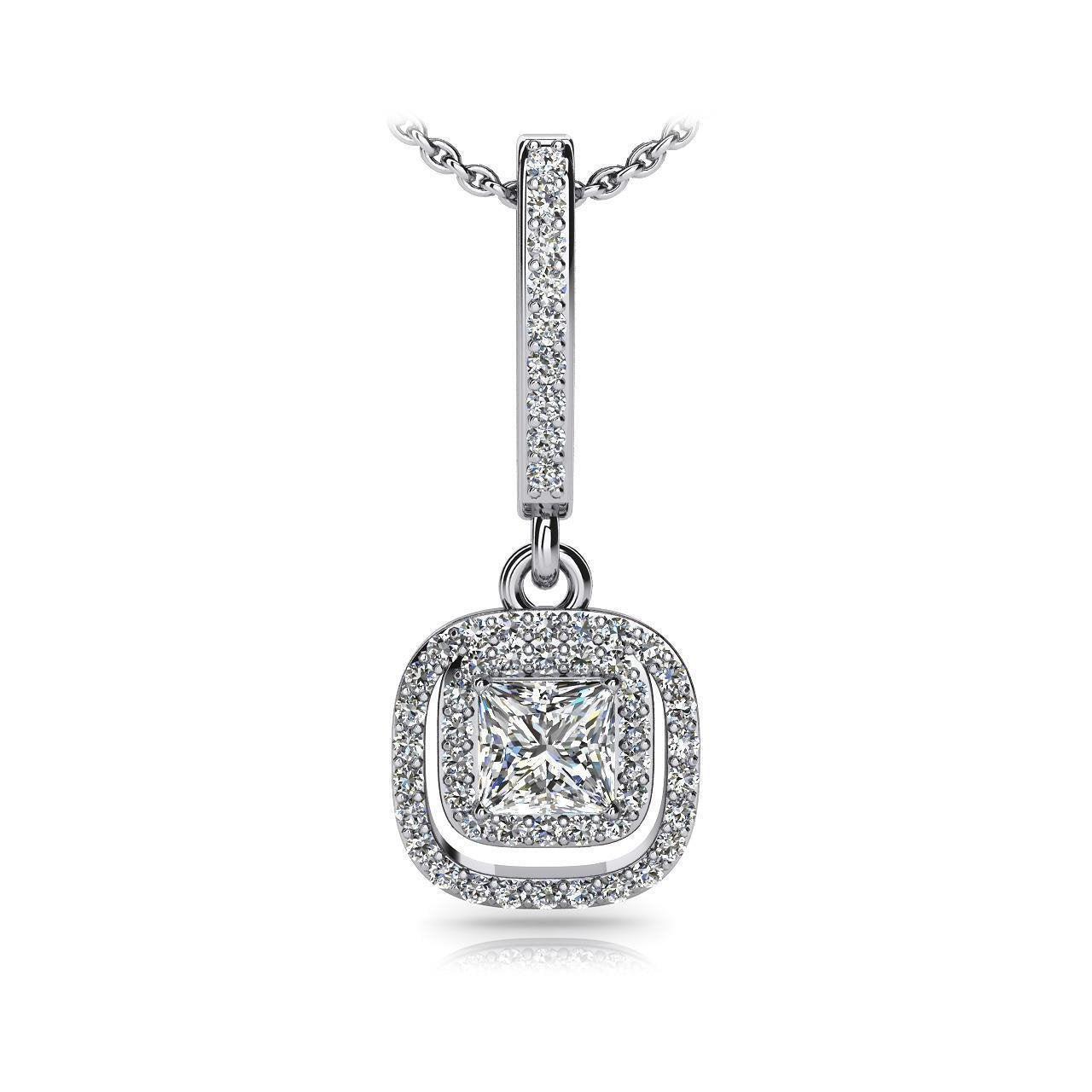 4.25 Ct Gorgeous Real Diamond Day To Night Drop Pendant Necklace White Gold