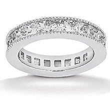 4.40 Carats Princess Real Diamond Eternity Wedding Band