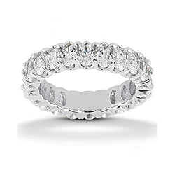 4.40 Cts. Real Diamond Eternity Engagement Band White Gold 14K Jewelry