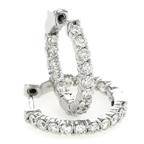 4.5 Carats Hoop Natural Round Diamond Earring F Vs1 Jewelry