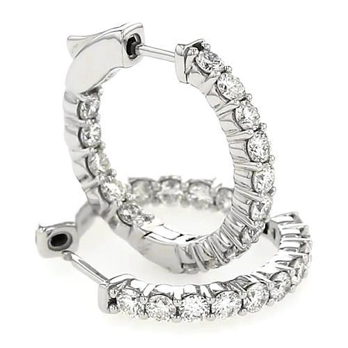 4.5 Carats Hoop Natural Round Diamond Earring F Vs1 Jewelry