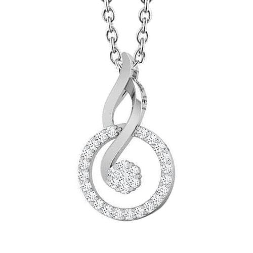 4.5 Carats Natural Brilliant Cut Diamonds Pendant Necklace White Gold 14K