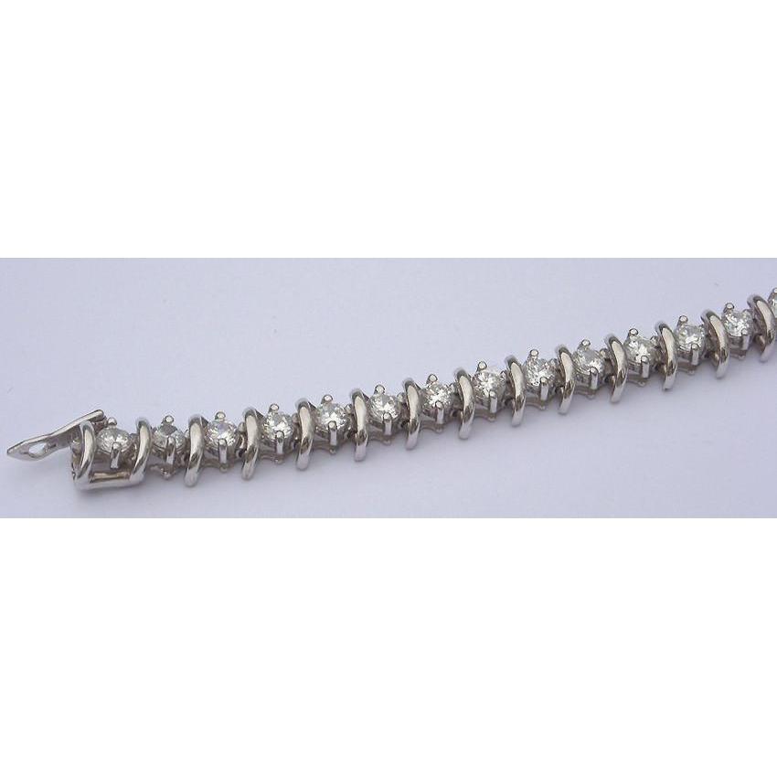 4.50 Carat Real Diamond Tennis Bracelet Jewelry Antique Style S Link