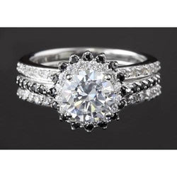 4.50 Carats Anniversary Ring Round Natural Diamond Halo