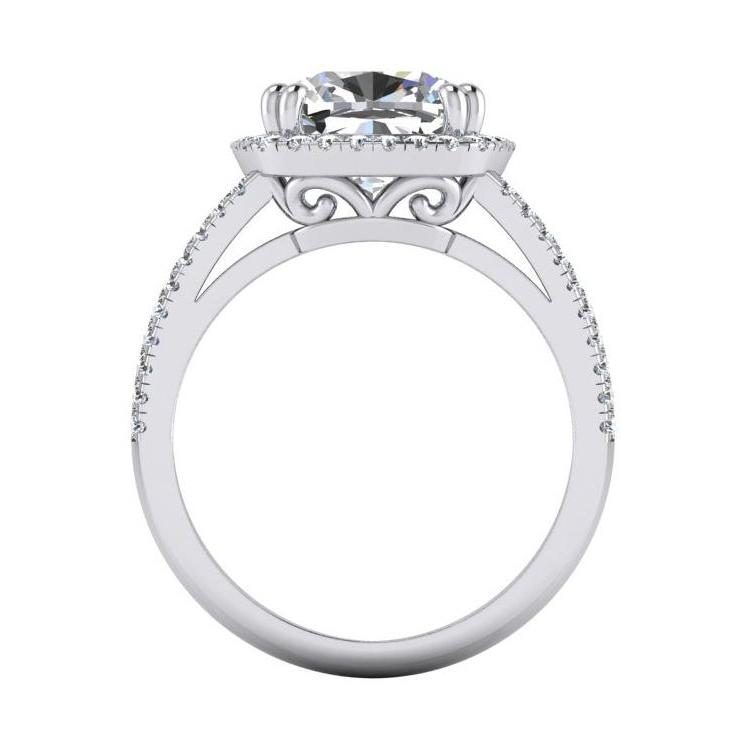  Carats Cushion Natural Diamond Halo Anniversary Ring Jewelry