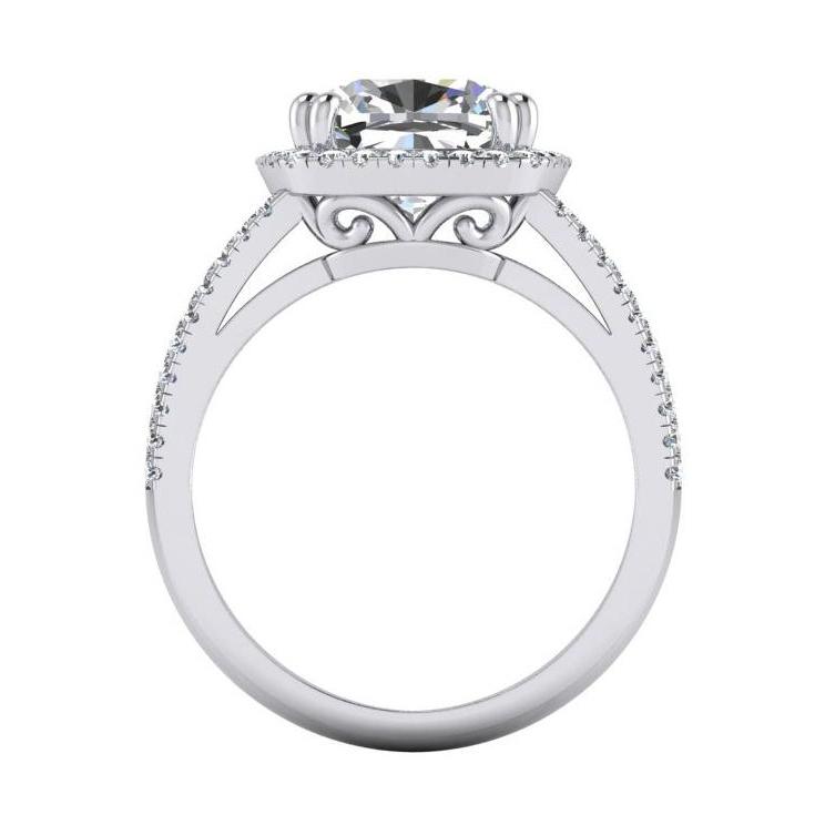  Carats Cushion Natural Diamond Halo Anniversary Ring Jewelry