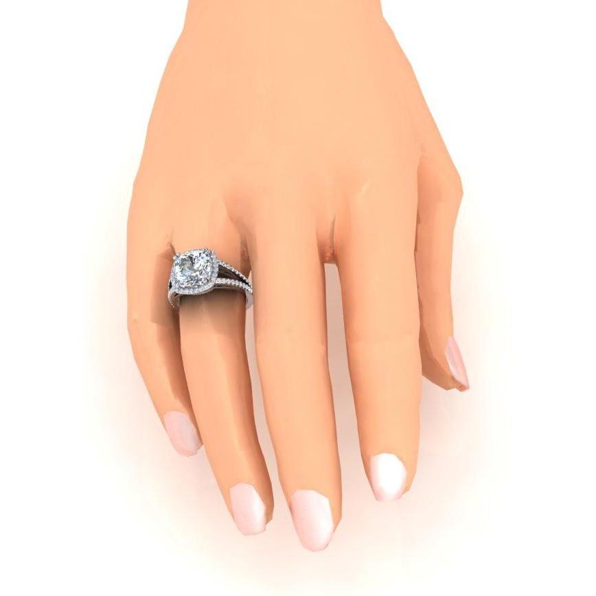 4.50  Cushion Natural Diamond Halo Anniversary Ring Jewelry