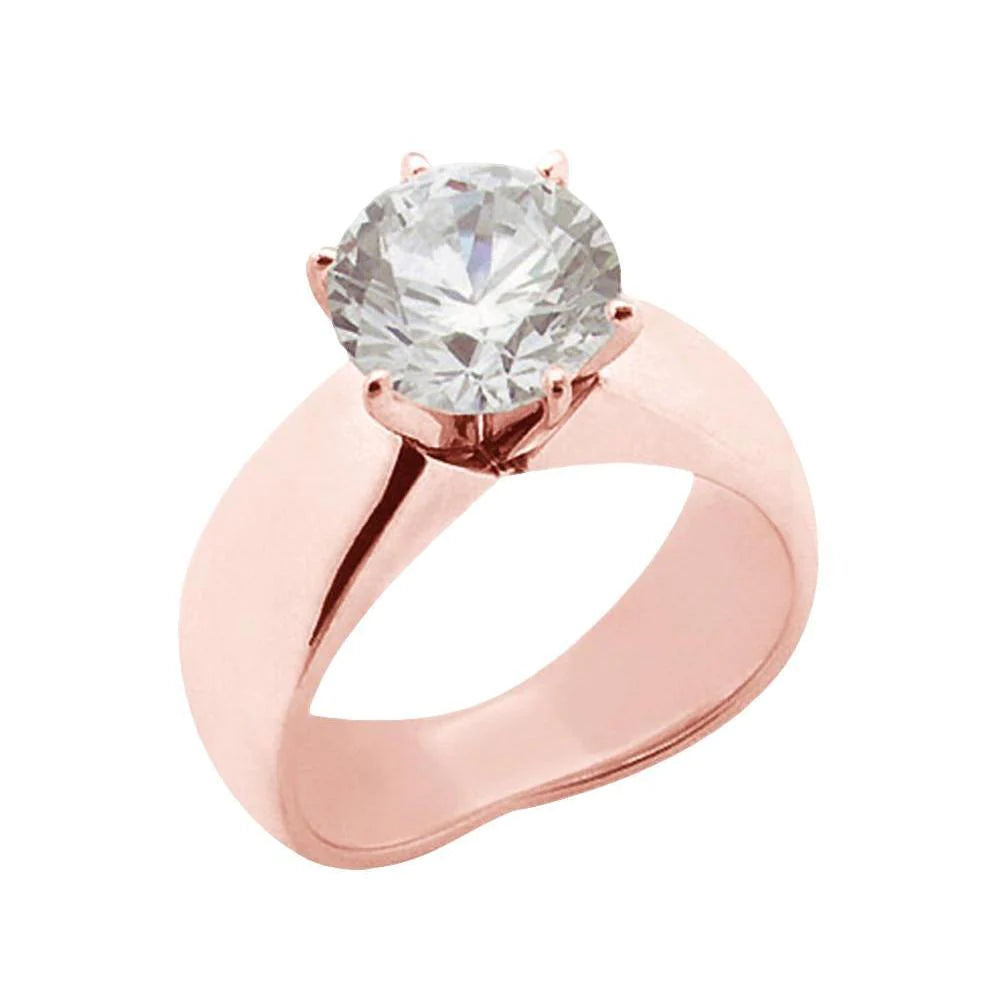 4.50 Carats Large `Real Diamond Solitaire Engagement Ring New