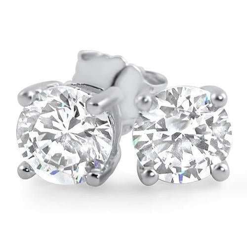 4.50 Carats Natural Earth Mined Diamond Studs Earring White Gold 14K
