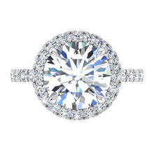 4.50 Carats Round Natural Diamond Anniversary Halo Setting